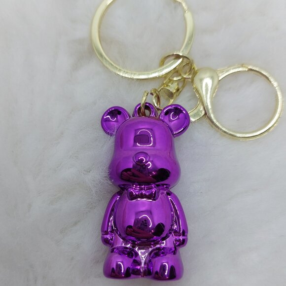 2/$19 Space Bear Metallic purple keychain - Picture 1 of 6